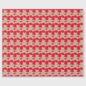 Papier Cadeau Motif mignon rouge d'ours de nounours (Plat)