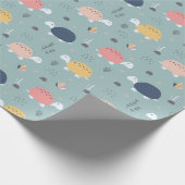 Papier Cadeau Motif mignonne de tortue bébé en bleu (Coin)