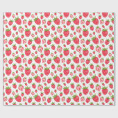Papier Cadeau Motif mignonne fraise Anniversaire (Plat)