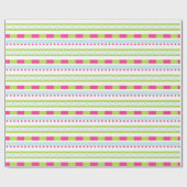 Papier Cadeau Motif mignonne rose verte à la menthe (Plat)