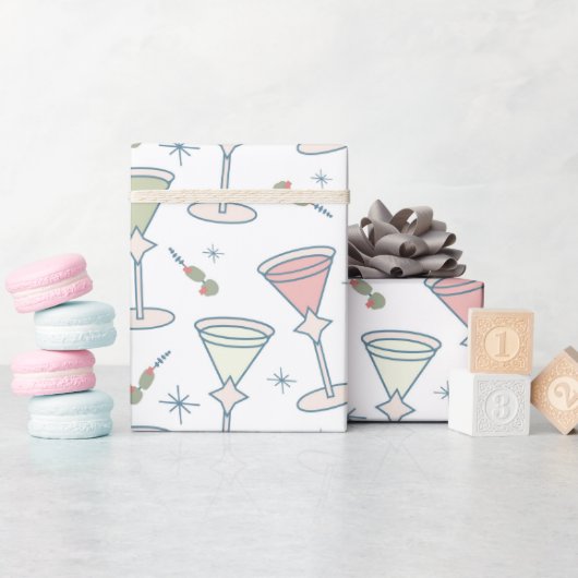 Papier Cadeau Motif Milieu de Siècle (Baby Shower)