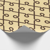 Papier Cadeau Motif minimal au chocolat beige de scie (Coin)