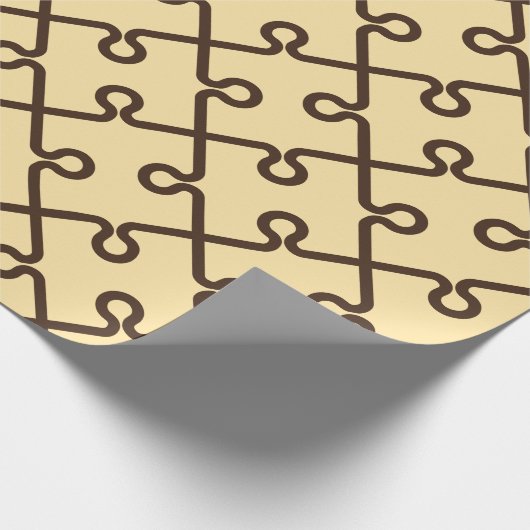 Papier Cadeau Motif minimal au chocolat beige de scie (Coin)