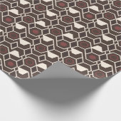 Papier Cadeau Motif minimal au chocolat géométrique blanc (Coin)