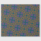 Papier Cadeau Motif minimal Batik Blue Orange (Plat)