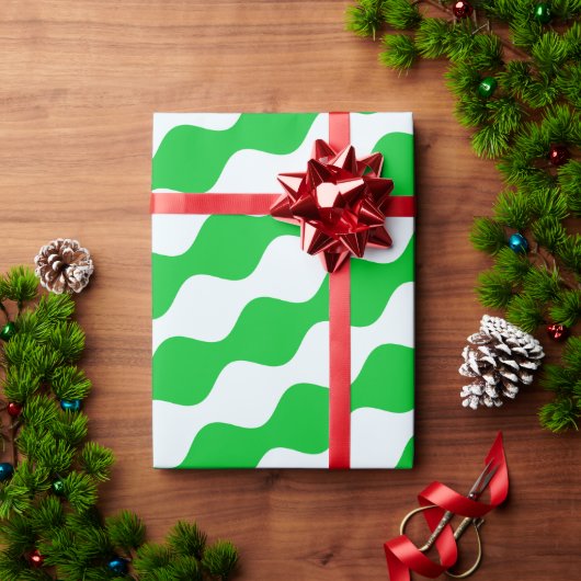 Papier Cadeau Motif minimal blanc vert yeux (Cadeau de vacances)