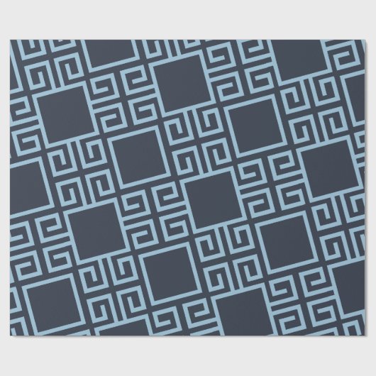 Papier Cadeau Motif minimal bleu tribal (Plat)
