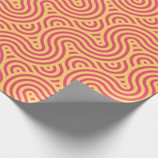 Papier Cadeau Motif minimal géométrique rose jaune (Coin)