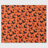 Papier Cadeau Motif minimal orange d'Halloween (Plat)