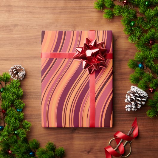 Papier Cadeau Motif minimal rose Brown Waves (Cadeau de vacances)