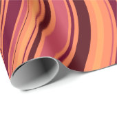 Papier Cadeau Motif minimal rose Brown Waves (Coin rond)
