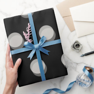 Papier Cadeau Motif minimaliste Bokeh Ivoire/Points noirs