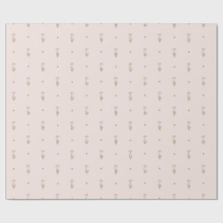 Papier Cadeau Motif minimaliste de fleurs sauvages avec des poin