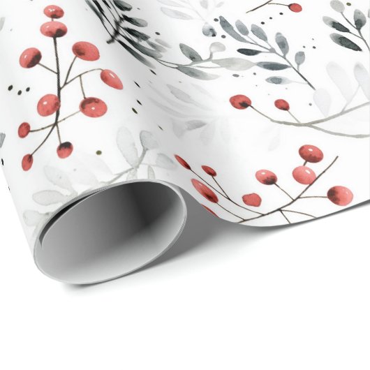 Papier Cadeau Motif minimaliste de Noël (Coin rond)