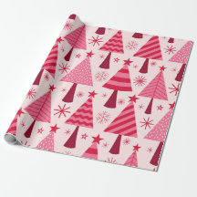 Motif minimaliste de Noël rose et rouge
