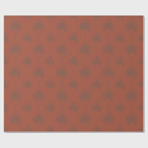 Papier Cadeau Motif minimaliste de palmier tropical en terre cui
