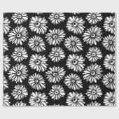Papier Cadeau Motif minimaliste groovy noir et blanc à motif de  (Plat)