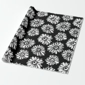 Papier Cadeau Motif minimaliste groovy noir et blanc à motif de  (Déroulé)