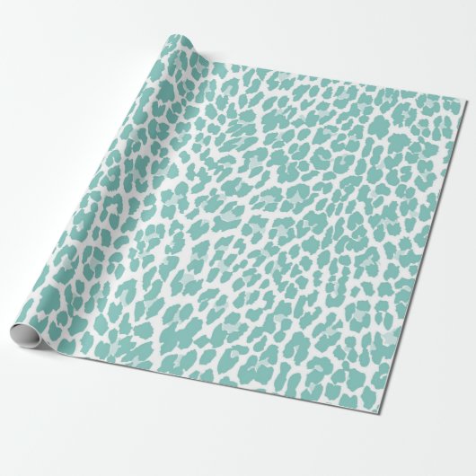 Papier Cadeau Motif Mint Leopard (Déroulé)