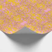 Papier Cadeau motif miroir d'art abstrait rose et or (Coin)