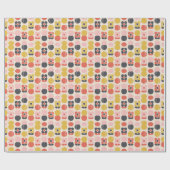 Papier Cadeau Motif moderne à fleurs du milieu du siècle (Plat)