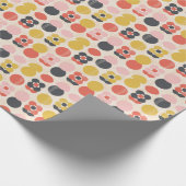 Papier Cadeau Motif moderne à fleurs du milieu du siècle (Coin)