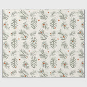 Papier Cadeau Motif moderne aiguilles vert pin (Plat)