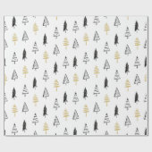 Papier Cadeau Motif moderne Black & Gold Christmas Tree (Plat)