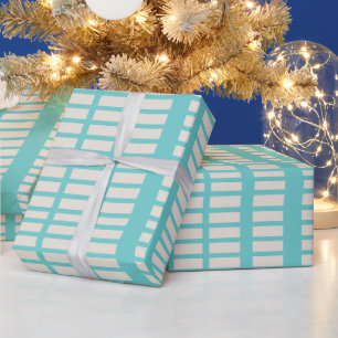 Papier Cadeau Motif moderne bleu quadrillage