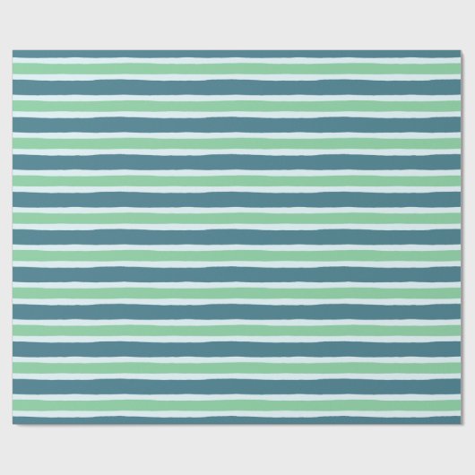 Papier Cadeau Motif moderne Blue and Green Stripes (Plat)