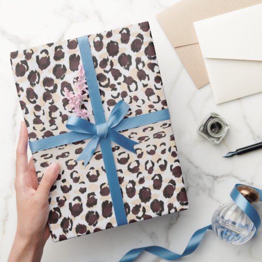 Papier Cadeau Motif moderne chic brun cheetah imprimé monogramme (Cadeaux)