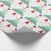 Papier Cadeau Motif moderne d'arbres de Noël (Coin)
