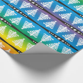 Papier Cadeau Motif moderne d'arbres de Noël blanc sur (Coin)