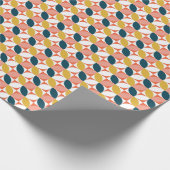 Papier Cadeau Motif moderne de feuille de la moitié du siècle (Coin)