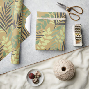 Papier Cadeau Motif Moderne de Palmiers Tropicaux