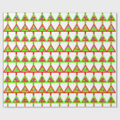 Papier Cadeau Motif moderne des arbres de Noël (Plat)