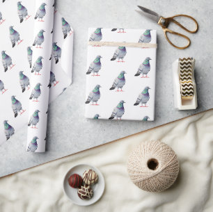 Papier Cadeau Motif moderne design Pigeon tendance