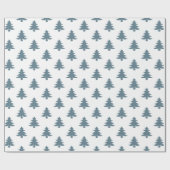Papier Cadeau Motif moderne Dusty Blue Christmas Trees (Plat)