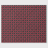 Papier Cadeau Motif moderne en diamant noir et rouge (Plat)