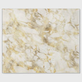 Papier Cadeau Motif moderne en marbre blanc et or (Plat)