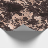 Papier Cadeau Motif moderne en marbre noir et Rose or (Coin)