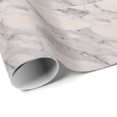 Papier Cadeau Motif moderne en marbre noir gris rose (Coin rond)