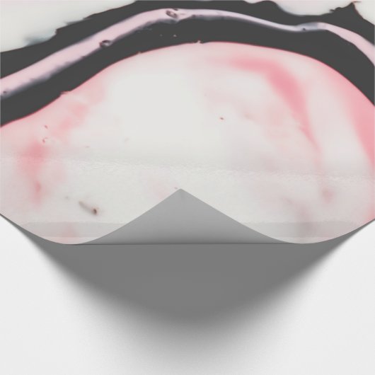 Papier Cadeau Motif moderne en marbre rose noir peint (Coin)