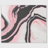 Papier Cadeau Motif moderne en marbre rose noir peint (Plat)