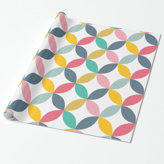 Papier Cadeau Motif moderne géométrique coloré (Déroulé)