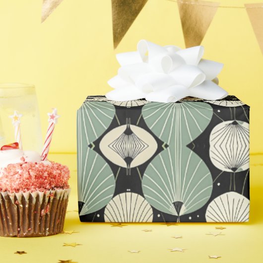 Papier Cadeau Motif moderne géométrique de l'ère atomique rétro (Fête d'anniversaire)