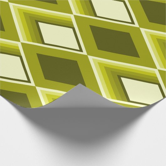 Papier Cadeau Motif moderne géométrique Jaune glam des années 60 (Coin)