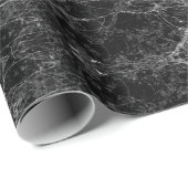 Papier Cadeau Motif moderne noir et blanc de marbre de Faux (Coin rond)