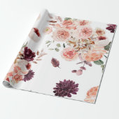 Papier Cadeau Motif moderne Pastel Flowers (Déroulé)