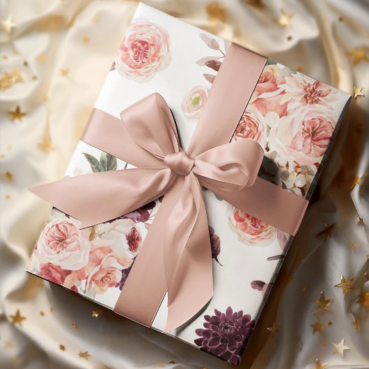 Papier Cadeau Motif moderne Pastel Flowers